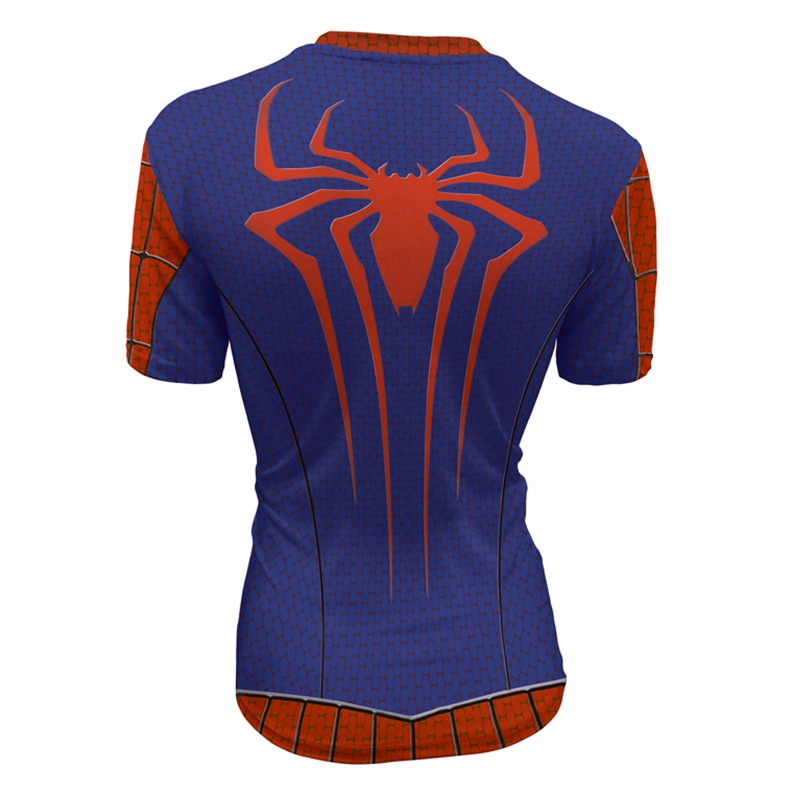 Áo thun in hoạ tiết người nhện 3D ôm sát thể thao cho nam