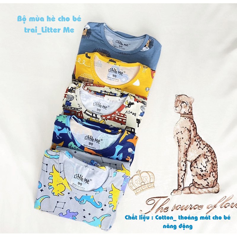 Bộ Cộc Tay Bé Trai, Bé Gái Litter Me, Chất Liệu Cotton Co Giãn 4 Chiều Thấm Hút Mồ Hôi Thoáng Mát Đủ Size Từ 9-24kg