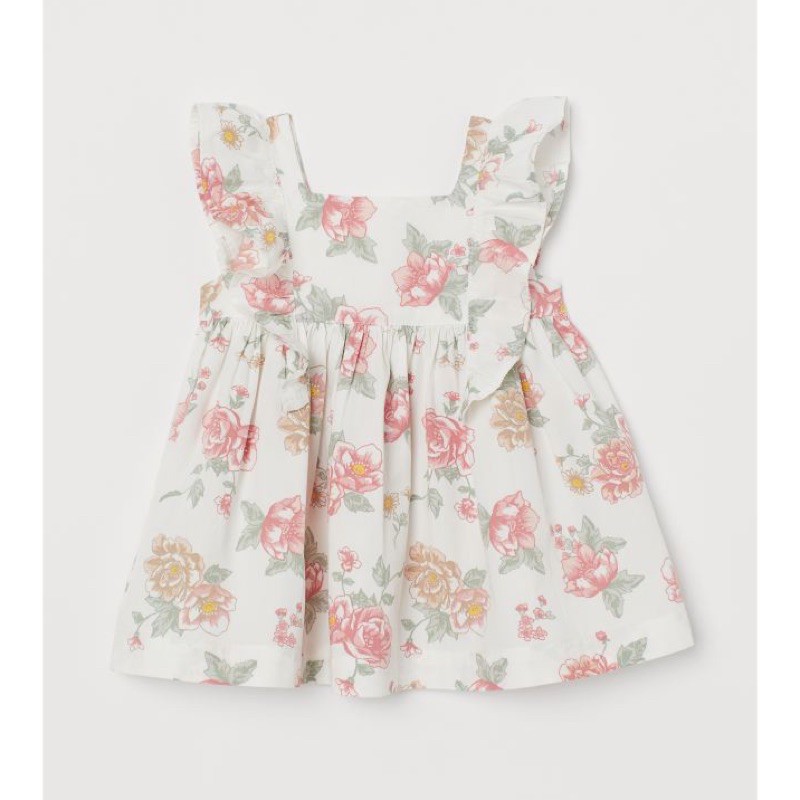 Auth | Váy hoa H&M Auth cổ vuông tiểu thư bé gái