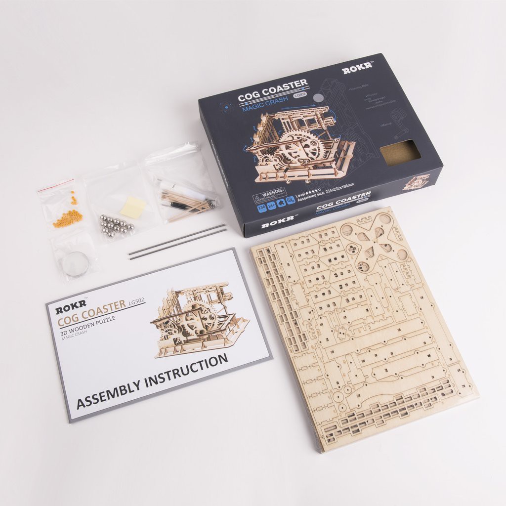 Đồ chơi Lắp ráp gỗ 3D Mô hình Cơ động học Magic Crush - Marble Run Cog Coaster LG502