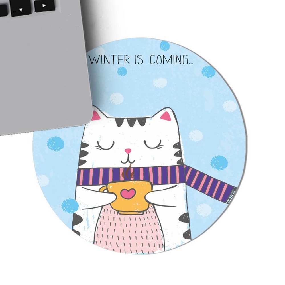 Tấm lót chuột hình tròn 20cm họa tiết hoạt hình dễ thương tiện dụng