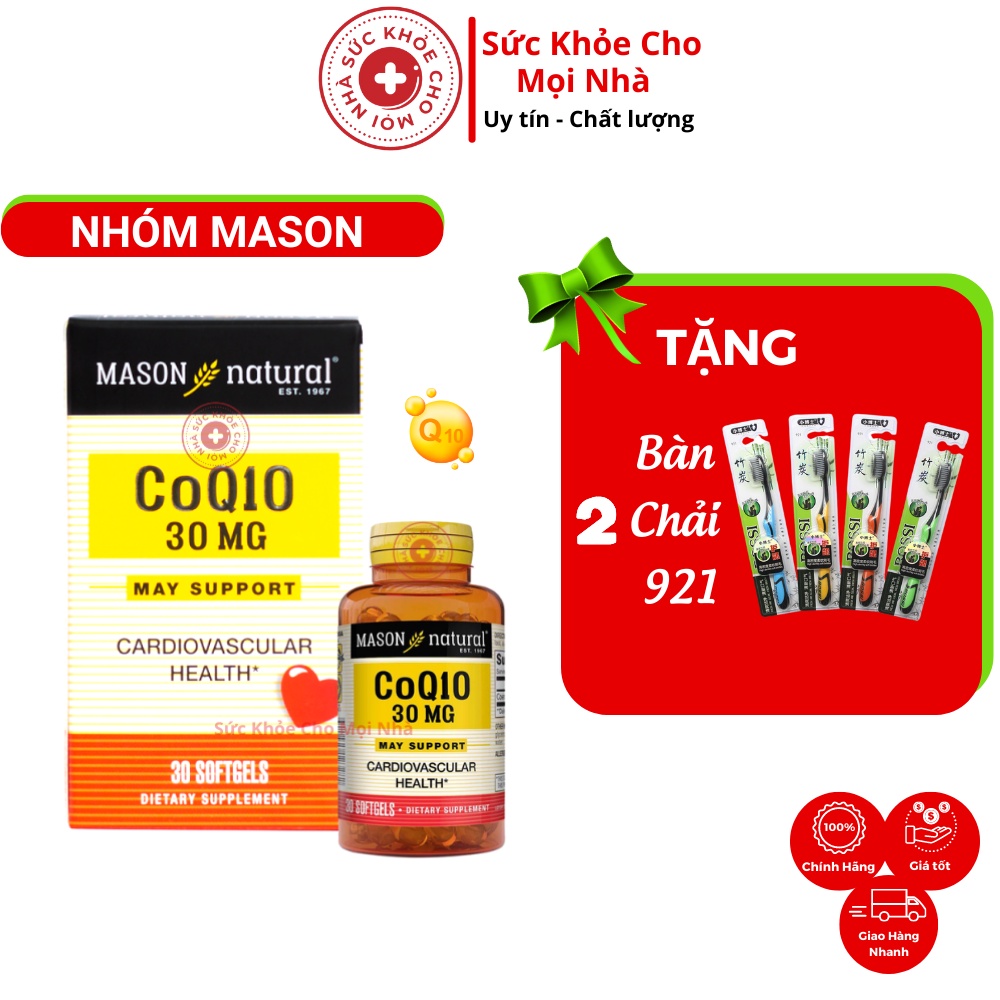 Viên uống MASON NATURAL CoQ10 30mg  giúp tăng cường sức khỏe,bảo vệ tim mạch,huyết áp