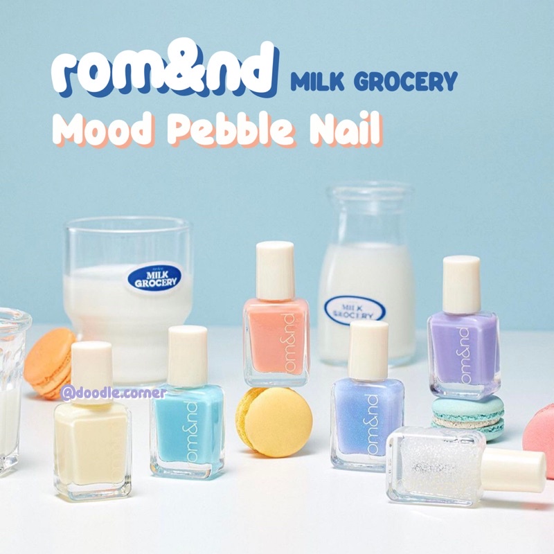 Sơn móng tay pastel xinh lấp lánh Romand Milk Grocery Mood Pebble Nail 7g