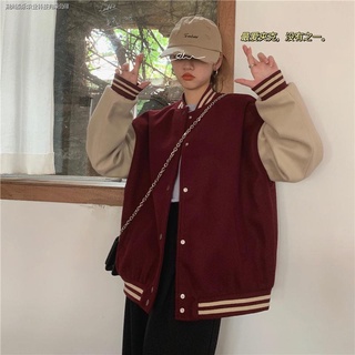 Áo khoác bóng chày dáng rộng dày dặn phong cách Retro Mỹ thời trang thu đông mới cho nữ