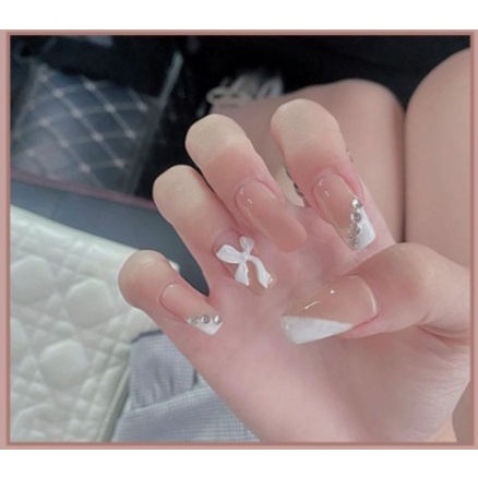 Móng tay giả đính đá kèm keo dài nhọn YOU NAILS