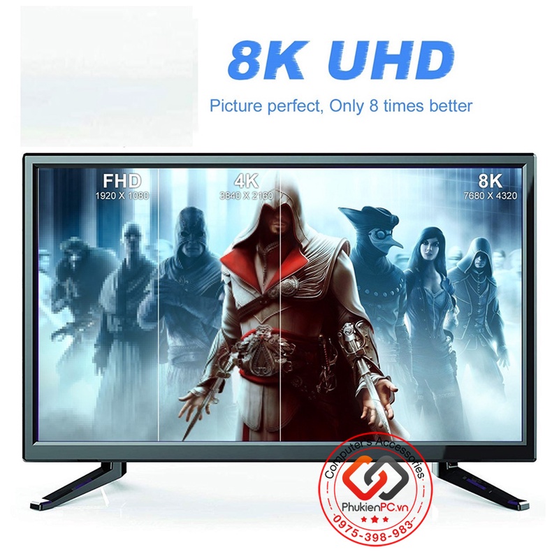 Dây cáp USB-C Thunderbolt 3/4 sang Displayport 8K60hz 4K144hz 2K165hz hỗ trợ sạc PD cho Laptop Gaming, Macbook, Laptop