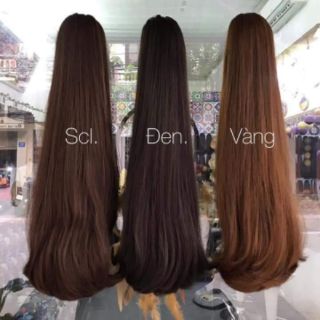 [ Sợi tóc thật Hàn Quốc ]Tóc ngoạm thẳg cúp lửng full màu