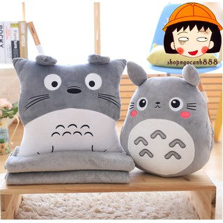 Bộ Chăn Gối Totoro 3 in 1 Xinh Xắn Siêu Tiện Lợi Cho Học Sinh Và Dân Văn Phòng Hay Người Đi Du Lịch!
