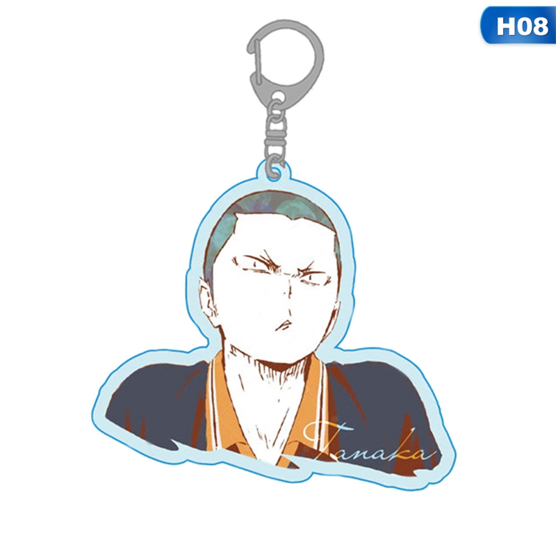 flowersqueen Anime Haikyuu! Acrylic Keychain Anime Character Print Keyring Fashion Cartoon Pendant