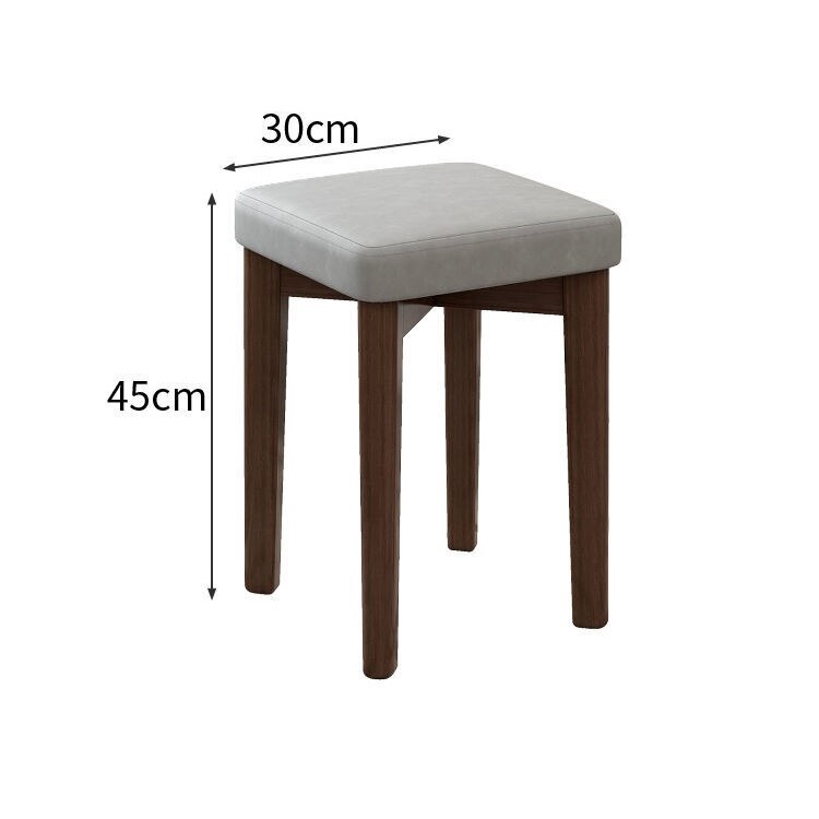 Ghế Ngồi Bàn Trang Điểm Bằng Gỗ Và Da Đơn Giản Hiện Đại