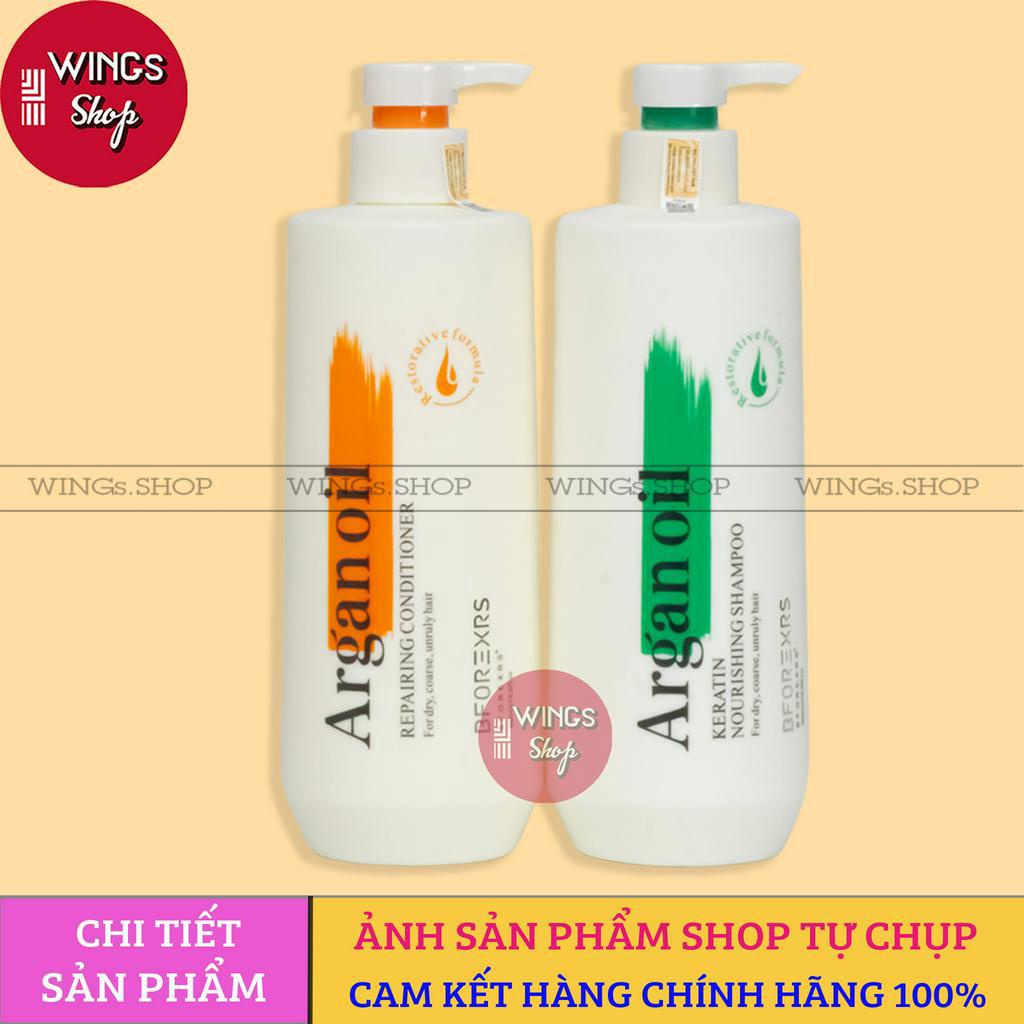 Cặp Gội Xả BFOREXRS ARGAN OIL Dưỡng Sinh Cao Cấp, Siêu Mượt, Phục Hồi Tóc Hư Tổn 100% Organic | Wings Shop