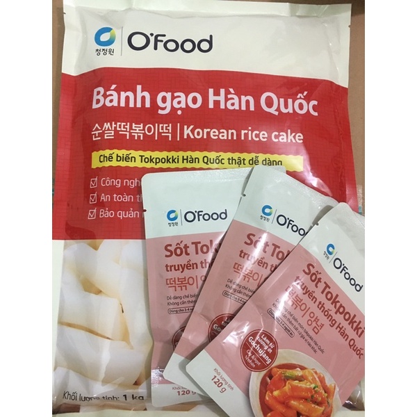 [KÈM SỐT] Combo bánh gạo Hàn Quốc O’food (gói 1kg) và sốt Tokpokki