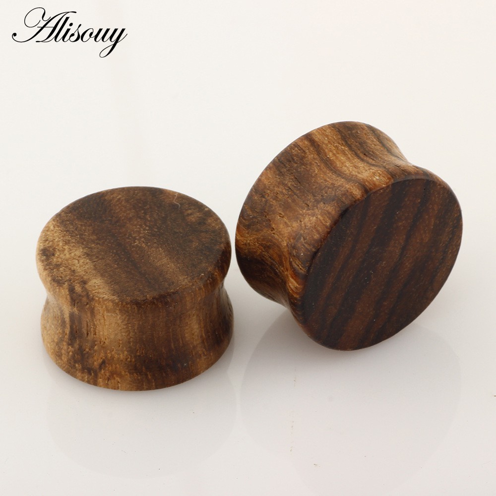 Set 2 Khuyên Tai 6-25mm Bằng Gỗ Thời Trang Cá Tính