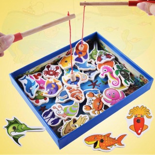 Bộ đồ chơi trẻ em câu cá gỗ