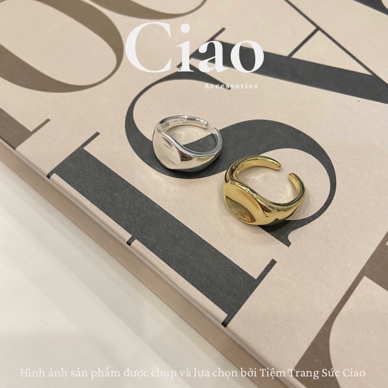 Nhẫn mạ bạc S925 thiết kế bản tròn trơn phong cách đơn giản trendy Plain Ring Ciao