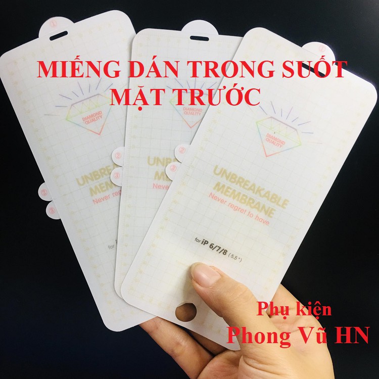 Miếng dán PPF Full [mặt trước] cho Iphone 6 6s 6P 7 8 7 Plus 8 Plus X Xs XR XsMax 11 12 13 Pro Max