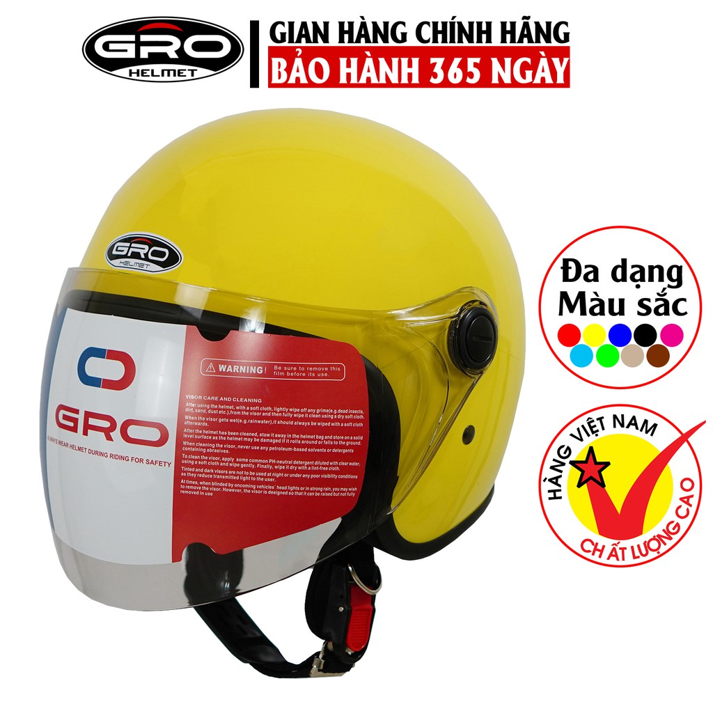 [Xả Kho Giá Gốc] Mũ Bảo Hiểm Gro cả đầu, có kính dài che cả mặt, kiểu dáng trẻ trung T818.kính dài - nhiều Màu