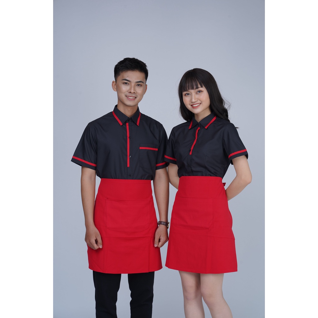 [Hàng loại 1] Tạp dề NGắn phục vụ Tạp dề phục vụ nhiều túi Tạp dề đồng phục Tạp dề nhân viên sẵn hàng TD-Nửa-D