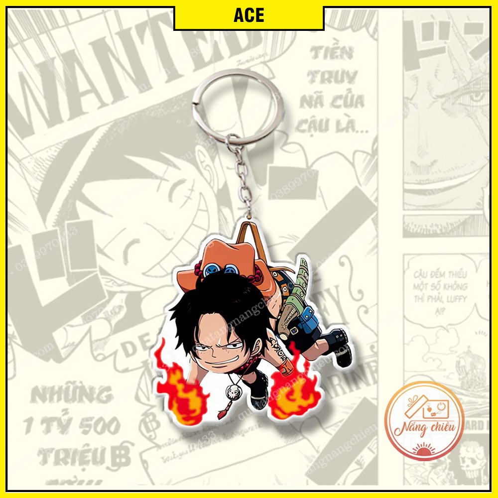 Móc Khóa Dày In Sắc Nét 2 Mặt Chibi Onepiece Luffy, Zoro, Nami, Ace, Law ☘️Quà Tặng Nắng Chiều☘️