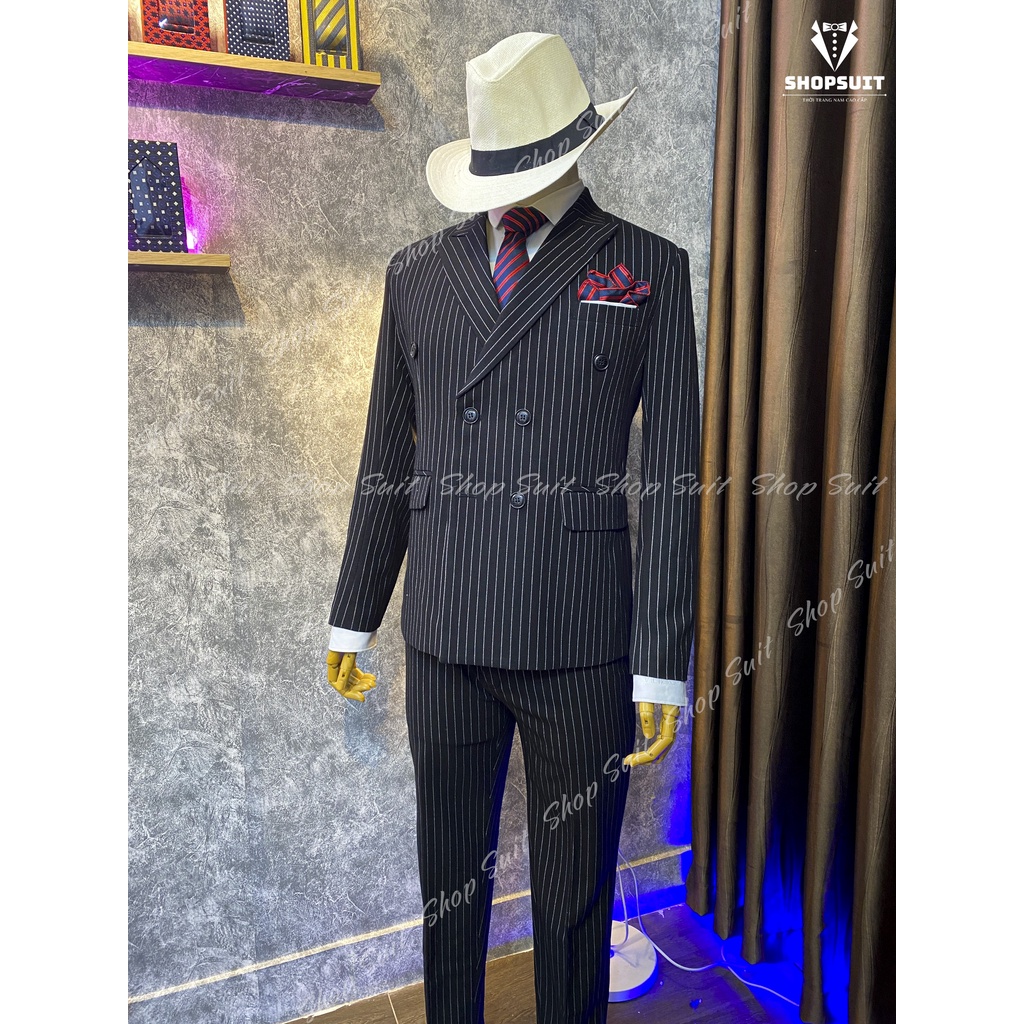 Vest nam cao cấp sọc kẻ phong các Hàn Quốc,Blazer Nam 2 màu Đen/Xám