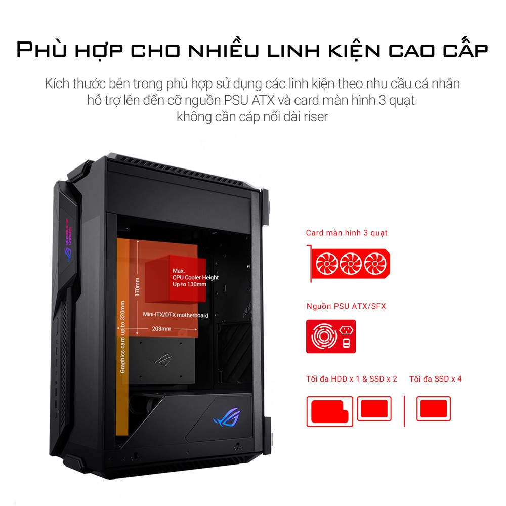 Vỏ case Asus ROG Z11 ITX (Mini ITX Tower/Màu đen)