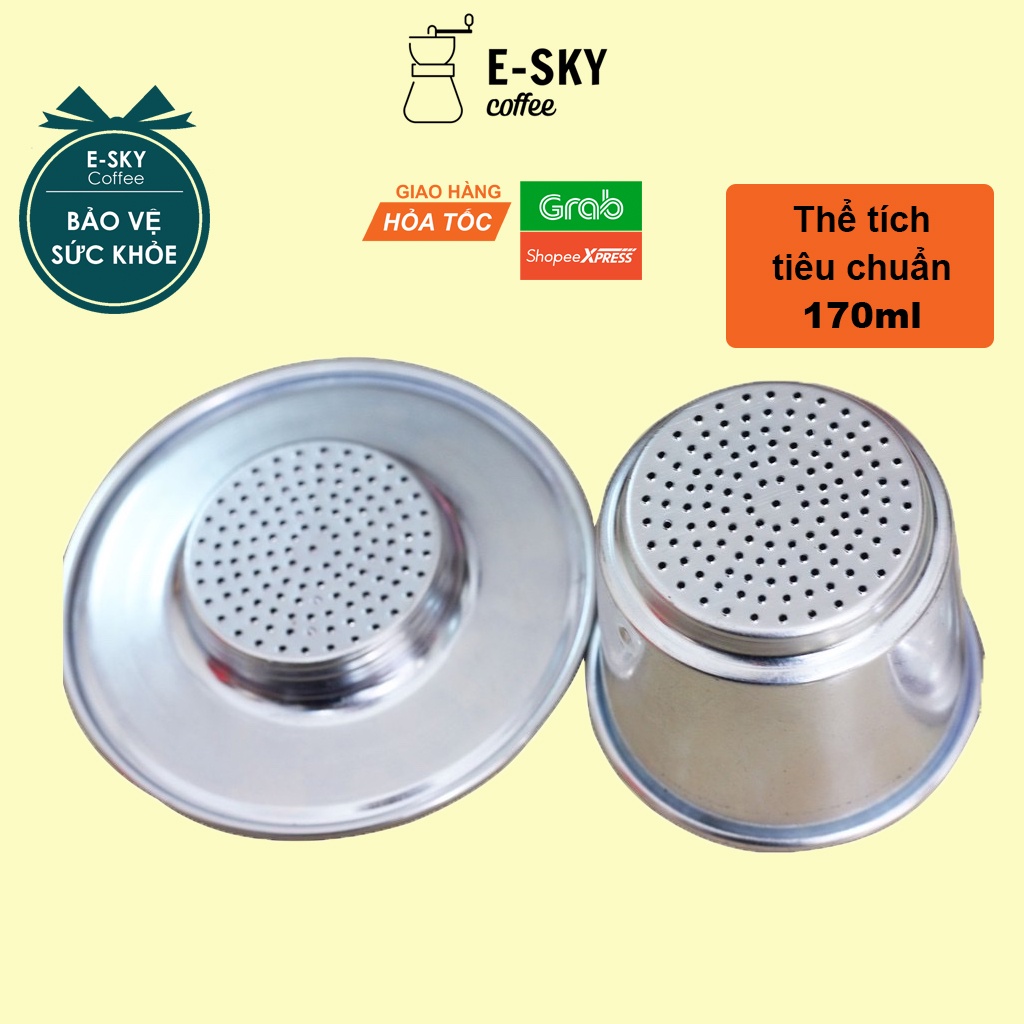 Phin pha cafe nhôm nguyên chất không sơn E-SKY Coffee phin pha cà phê tại nhà thể tích 170ml