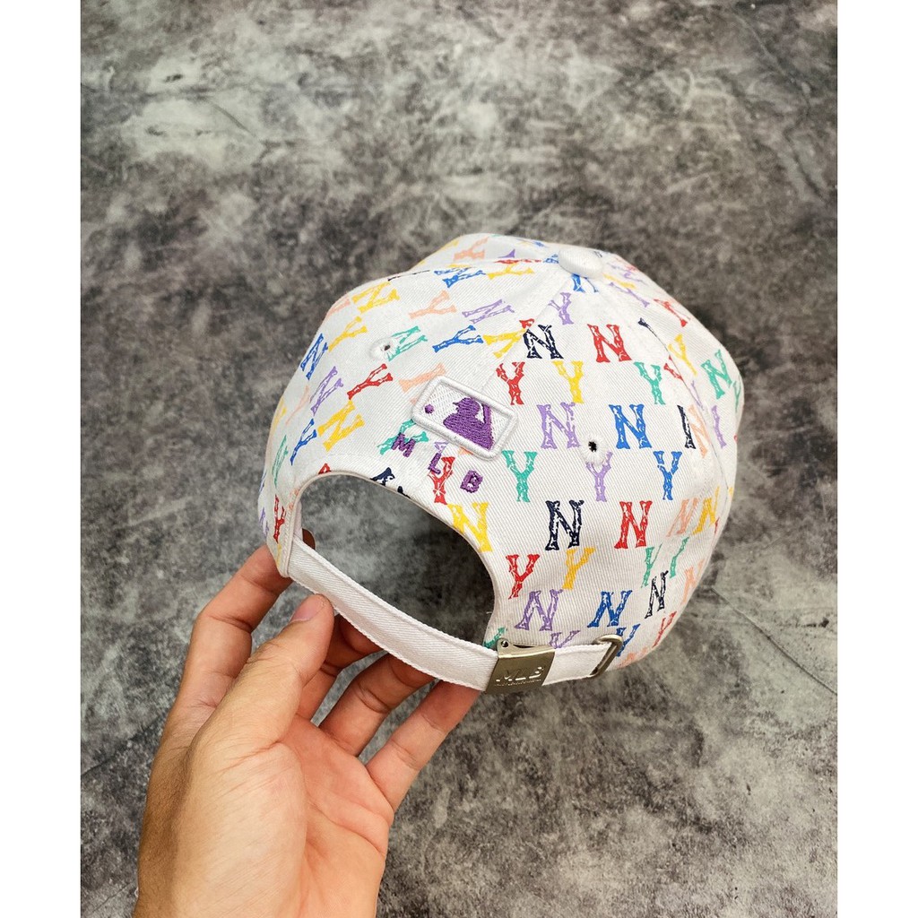 Mũ Nón lưỡi trai Thời trang Thể thao Nam nữ cao cấp - BASEBALL MONOGRAM CAP WHITE/MULTICO