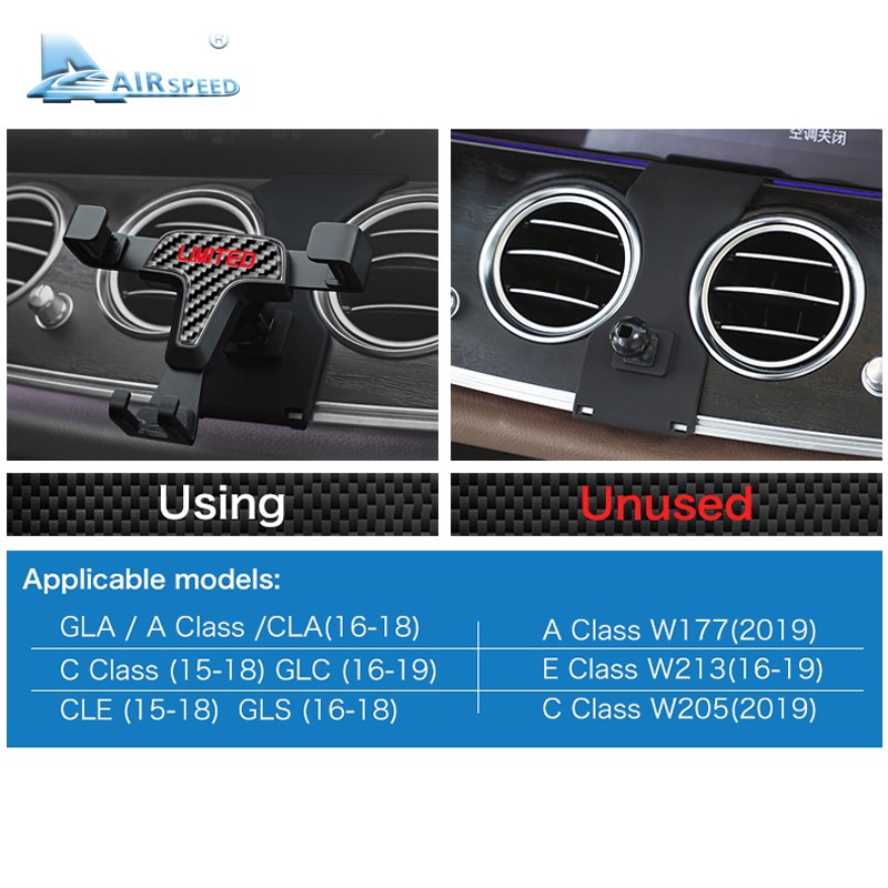 Giá đỡ điện thoại tiện dụng cho xe hơi Mercedes Benz GLA CLA W177 C/E/A Class GLC W205 W213 CLE GLS