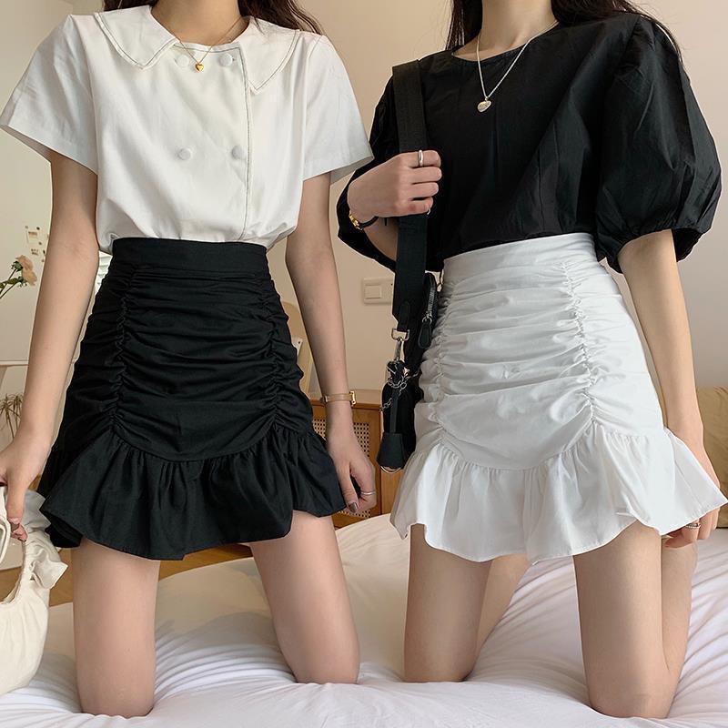 Chân váy công sở chữ a xếp ly ngắn lưng cao LOKISO CV15