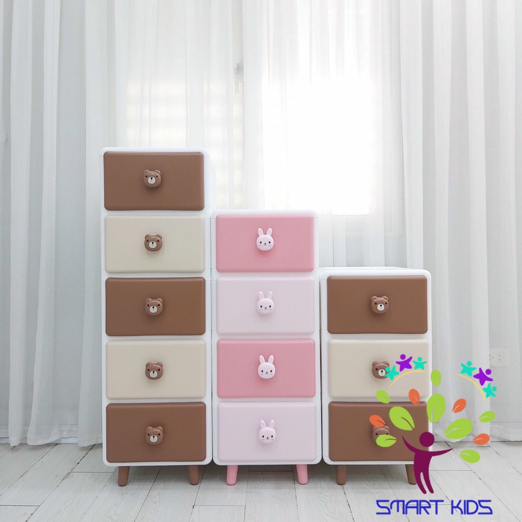 Tủ đa năng Holla Gấu Thỏ - Kệ tủ đựng đồ chơi, đồ dùng quấn áo cho bé