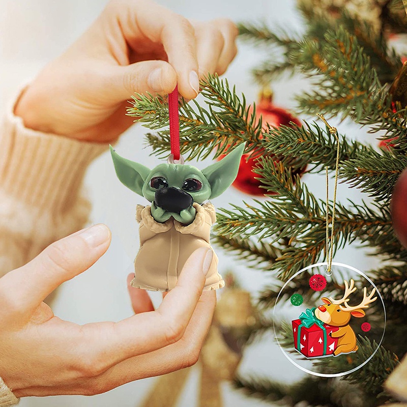 Móc khóa hình búp bê người ngoài hành tinh trang trí cây thông giáng sinh độc đáo