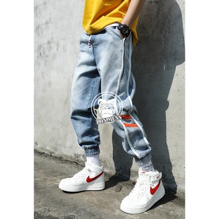 [Hàng Loại 1] Quần jogger jean nam nữ có sọc kiểu dáng thể thao phong cách Hàn Quốc hot trend 2020