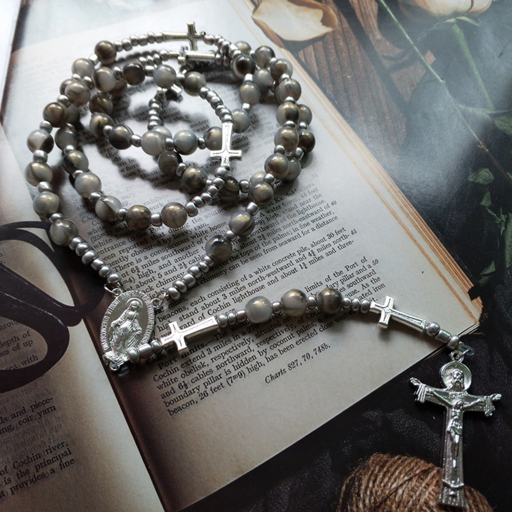 Vòng cổ Chuỗi Hạt Mặt Thánh Giá Đức Mẹ Mary Our Lady Miraculous Medal Crucifix