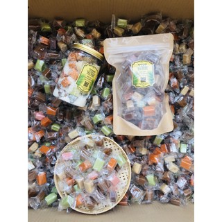 1 bịch kẹo dừa bến tre chính hãng gồm 4 vị khác nhau dùng làm đồ ăn vặt bịch 250g