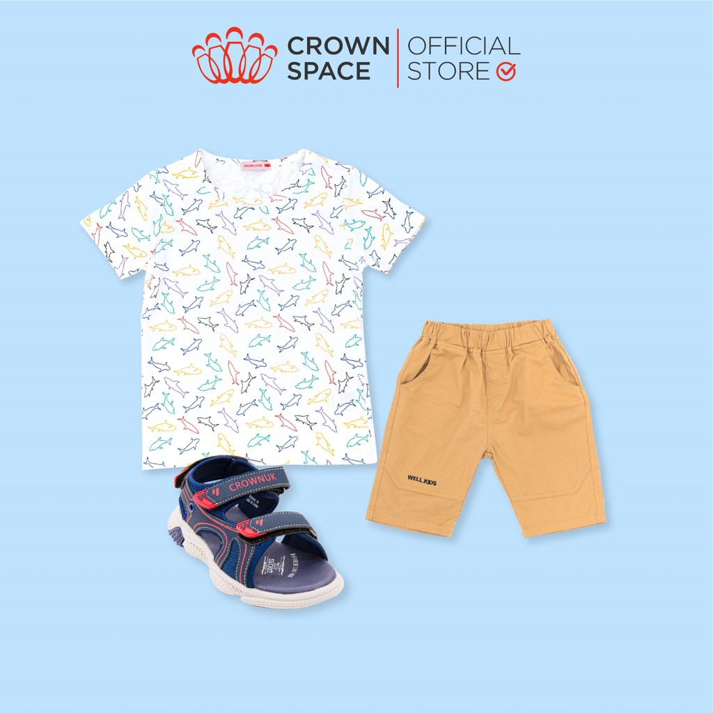 Set Quần Áo Bé Trai Chính Hãng Crown Kids Mùa Hè Năng Động Gồm Áo Và Quần 04