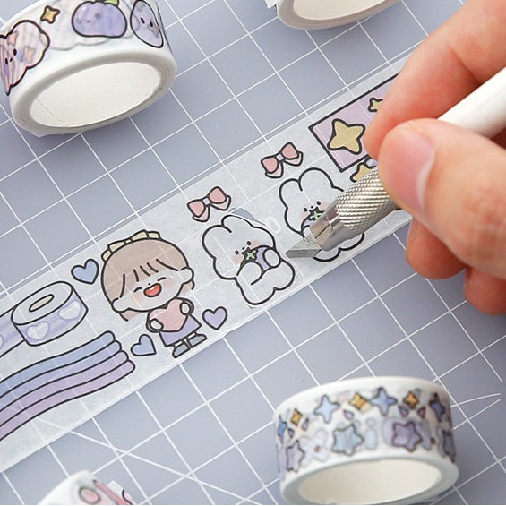 Bộ băng keo dán trang trí Washi Tape 12 cuộn