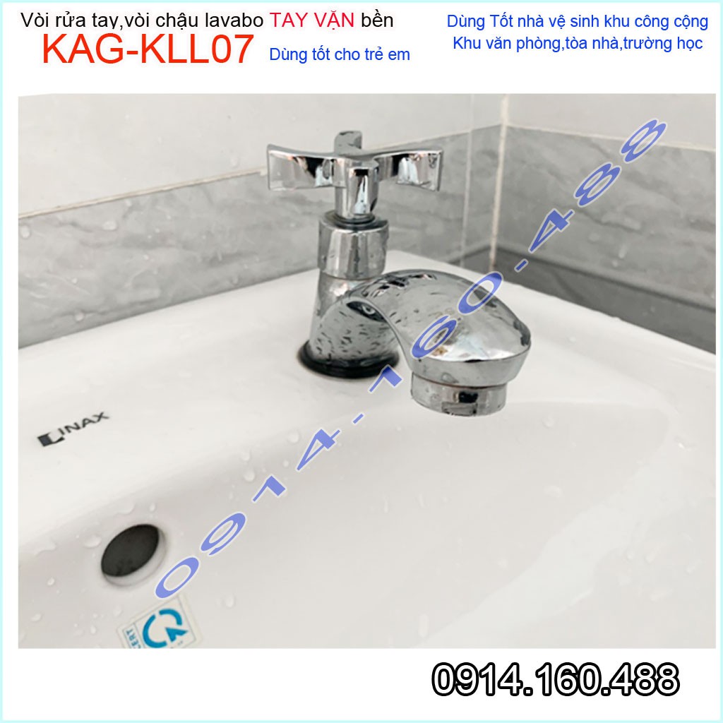 Vòi lavabo lạnh KAG-KLL07, vòi chậu rửa mặt tay vặn cao cấp nước chảy mạnh sử dụng tốt