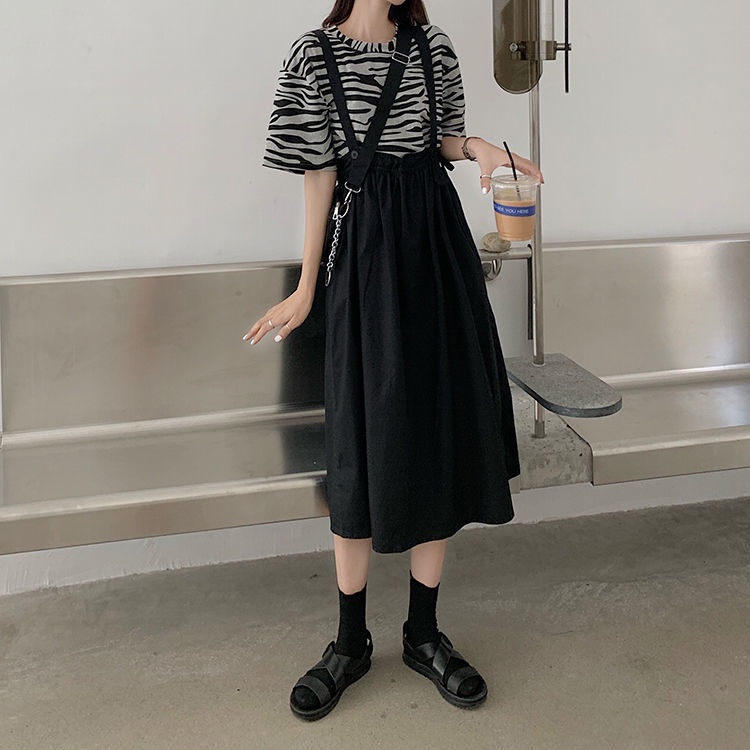 Váy Chữ A Lưng Cao Có Dây Kiểu Dáng Mới Theo Phong Cách Retro