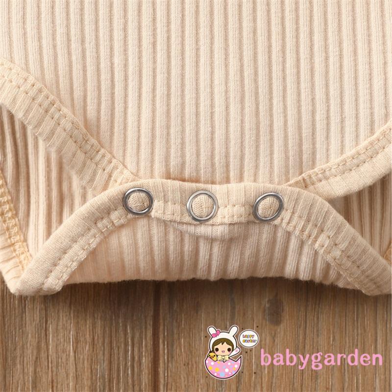 Áo liền quần có dây và nút màu trơn chỉnh được cho bé gái 0-24 tháng