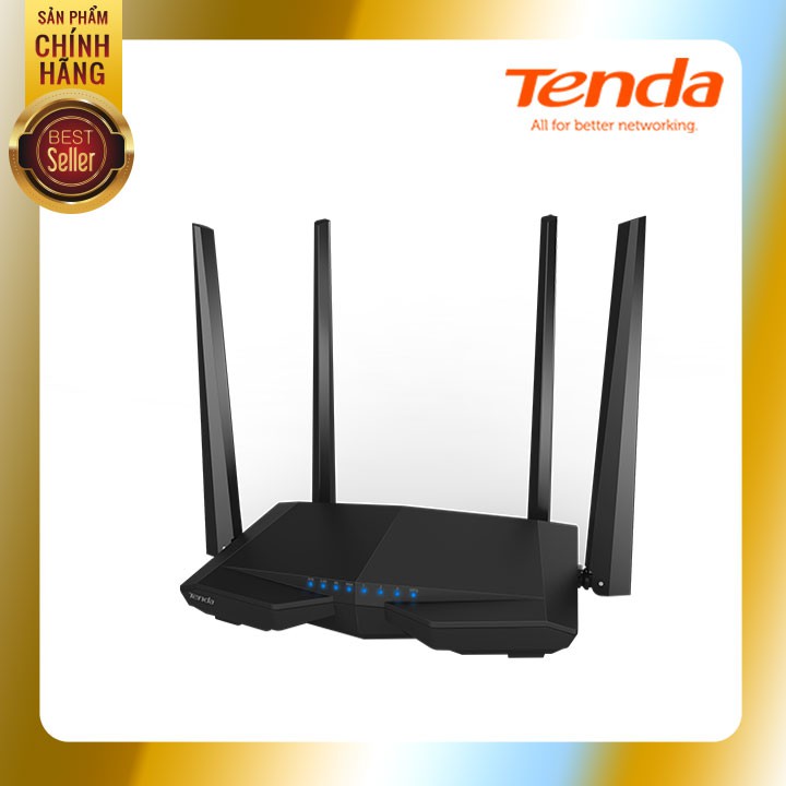 Thiết bị phát Wifi Dual-band AC1200Mbps Tenda AC6 (Đen) - Hãng Phân phối chính thức