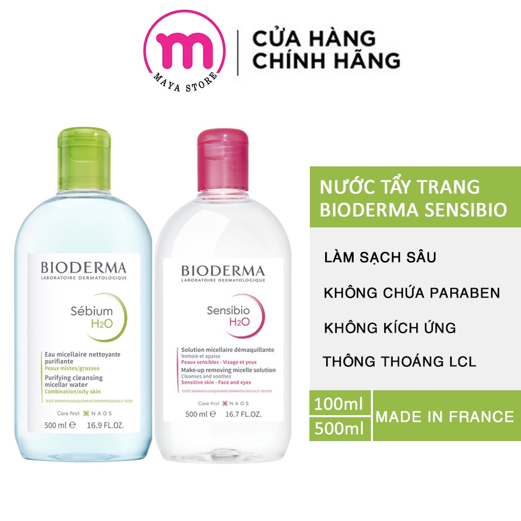 Nước tẩy trang Bioderma Sensibio H2O 100ml - 500ml