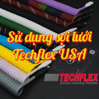 Dây cáp bàn phím cơ custom bọc TECHFLEX USA chính hãng - Dây xoắn - 15cables - Custom cable