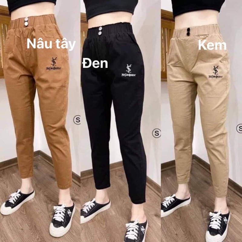 Quần baggy đũi thêu cạp chun cao siêu hot big size 38-85kg