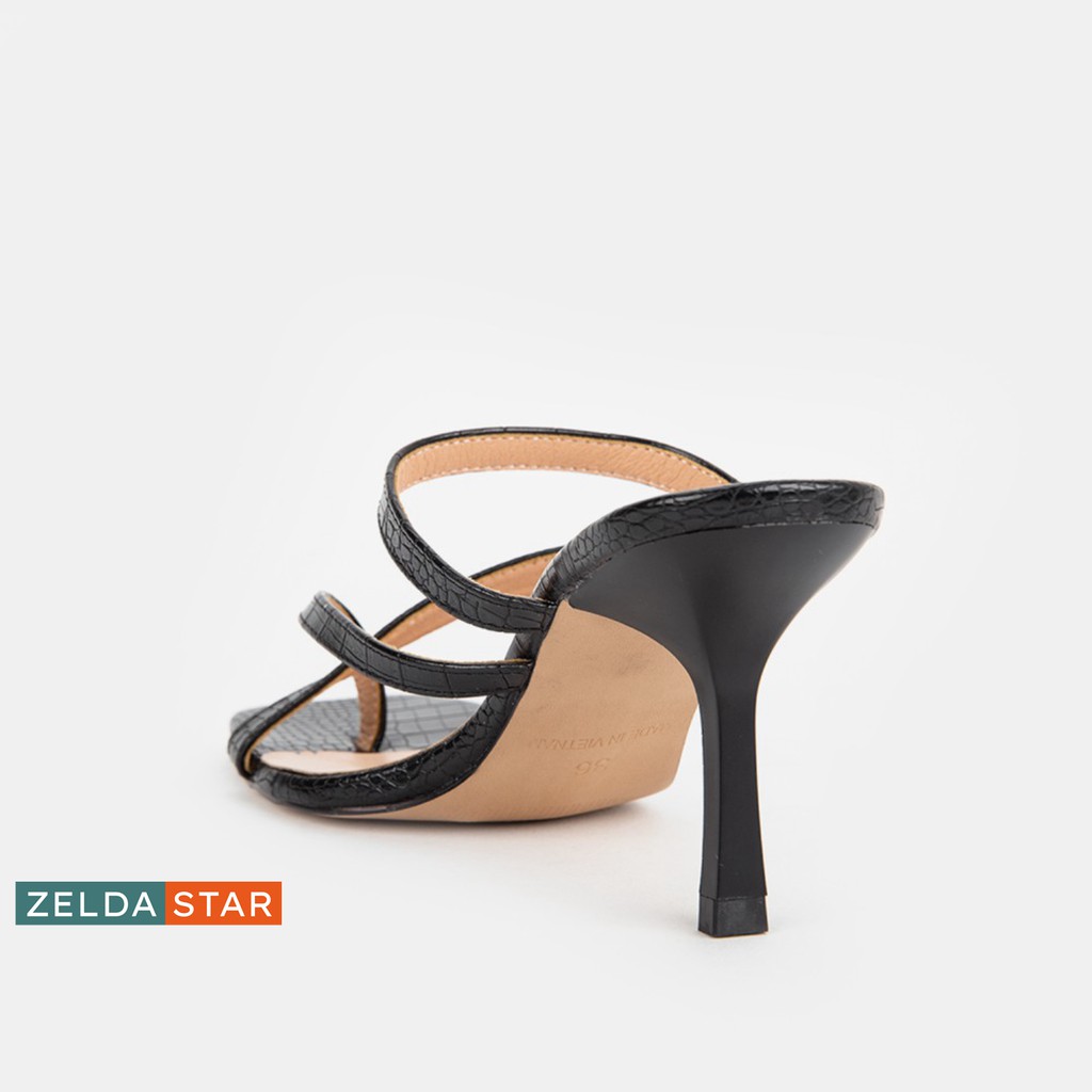 Guốc Zelda Star mũi vuông gót cao 7cm quai mảnh phối chéo - GN010820