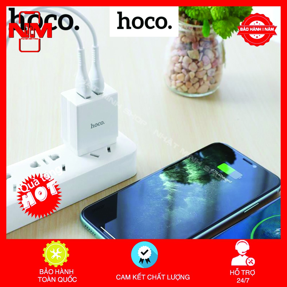 ✔CHÍNH HÃNG✔ Bộ Sạc Nhanh HOCO 2 Cổng Cho Iphone/Android