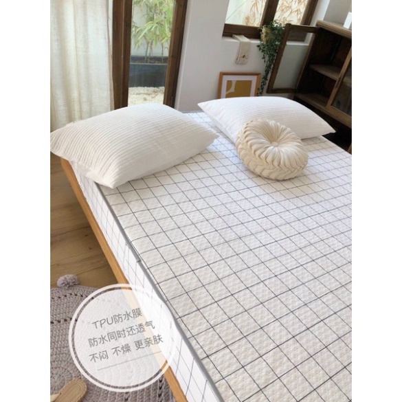 Ga Chống Thấm Trần Bông Xơ Đậu Nành Muji, ga giường Chống Thấm Nước Vượt Trội 100%, Sử Dụng 4 Mùa