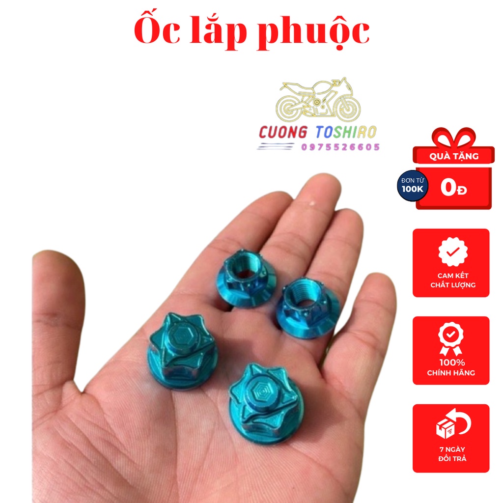 Ốc titan Gr5 gắn phuộc giảm sóc sau Wave a 2007-2021, Wave 50cc, RSX Fi 110, Blade 110 siêu đẹp