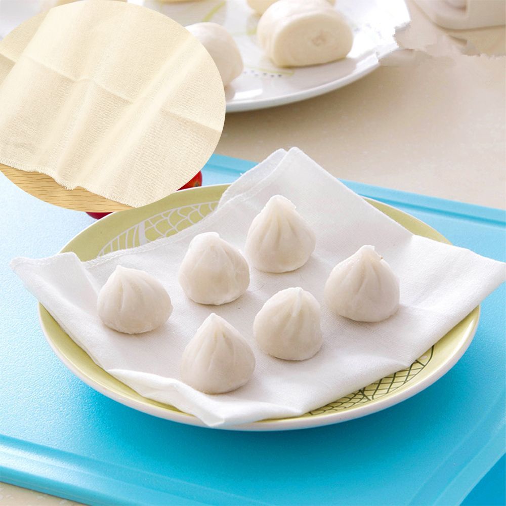 Bộ 3 tấm vải cotton lót làm bánh màn thầu không dính nhiều màu sáng tạo 32*32cm