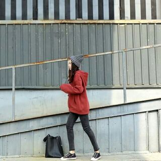 Áo hoodie nỉ bông cam đất