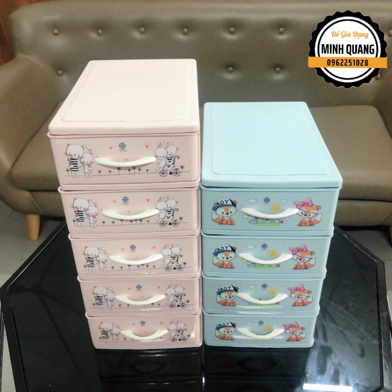Tủ Nhựa Mini 3,4,5 Tầng Đựng Mỹ Phẩm, Đồ Dùng Cá Nhân Tiện Lợi Nhựa Việt Nhật